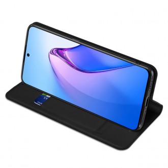 Dux Ducis Skin Pro pouzdro pro Oppo Reno 8 Pro flip cover card stojánek na peněženku černý