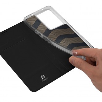 Dux Ducis Skin Pro pouzdro pro Oppo Reno 8 Pro flip cover card stojánek na peněženku černý