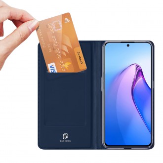 Dux Ducis Skin Pro pouzdro pro Oppo Reno 8 Pro flip cover card stojánek na peněženku modrý