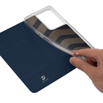 Dux Ducis Skin Pro pouzdro pro Oppo Reno 8 Pro flip cover card stojánek na peněženku modrý