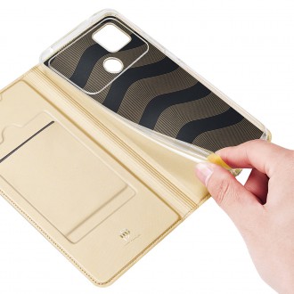 Dux Ducis Skin Pro Case pro Xiaomi Poco C40 Flip Card Wallet Stand Gold