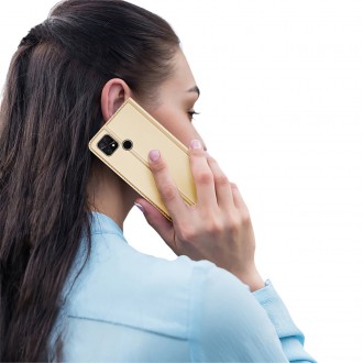 Dux Ducis Skin Pro Case pro Xiaomi Poco C40 Flip Card Wallet Stand Gold