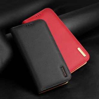 Dux Ducis Hivo Leather Flip Cover Genuine Leather Wallet for Cards and Documents iPhone 14 Black