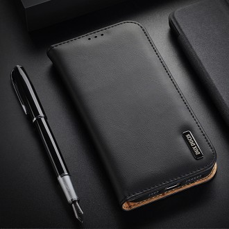 Dux Ducis Hivo Leather Flip Cover Genuine Leather Wallet for Cards and Documents iPhone 14 Black