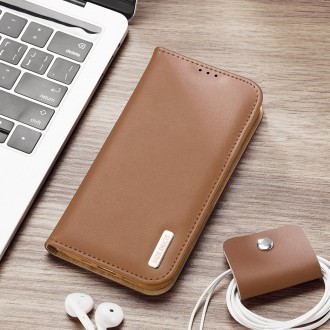 Dux Ducis Hivo Leather Flip Cover Genuine Leather Wallet for Cards and Documents iPhone 14 Brown