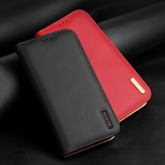 Dux Ducis Hivo Leather Flip Cover Genuine Leather Wallet for Cards and Documents iPhone 14 Pro Black