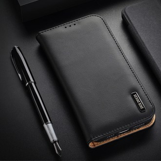 Dux Ducis Hivo Leather Flip Cover Genuine Leather Wallet for Cards and Documents iPhone 14 Pro Black