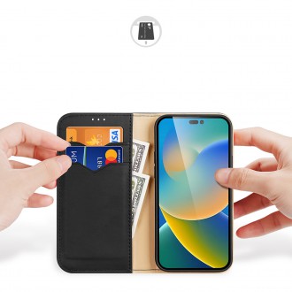 [RETURNED ITEM] Dux Ducis Hivo Leather Flip Cover Genuine Leather Wallet for Cards and Documents iPhone 14 Pro Max Black