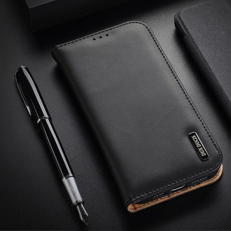 [RETURNED ITEM] Dux Ducis Hivo Leather Flip Cover Genuine Leather Wallet for Cards and Documents iPhone 14 Pro Max Black