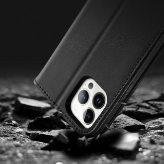 [RETURNED ITEM] Dux Ducis Hivo Leather Flip Cover Genuine Leather Wallet for Cards and Documents iPhone 14 Pro Max Black