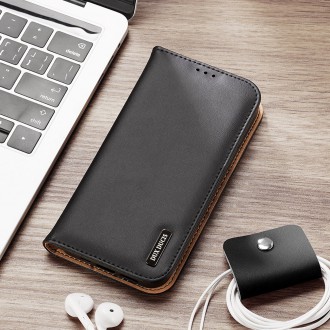 [RETURNED ITEM] Dux Ducis Hivo Leather Flip Cover Genuine Leather Wallet for Cards and Documents iPhone 14 Pro Max Black