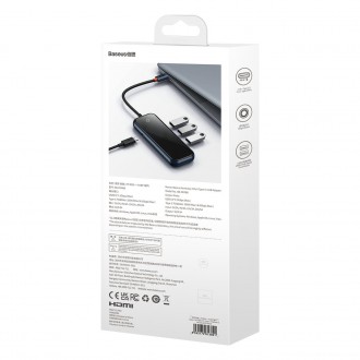 Baseus AcmeJoy HUB 4portový (USB-C na 1x USB-C PD&amp;Data/3x USB3.0) tmavě šedý (WKJZ010013)