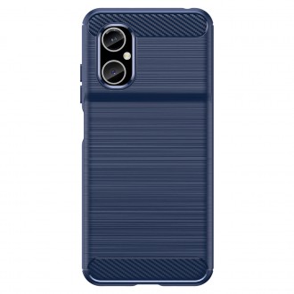 Carbon Case Cover pro Xiaomi Redmi Note 11E / Redmi 10 5G / Redmi 10 Prime+ 5G / Poco M4 5G Flexibilní silikonový Carbon Cover Blue