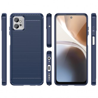 Carbon Case pro Xiaomi Poco F4 5G flexibilní silikonový karbonový kryt modrý