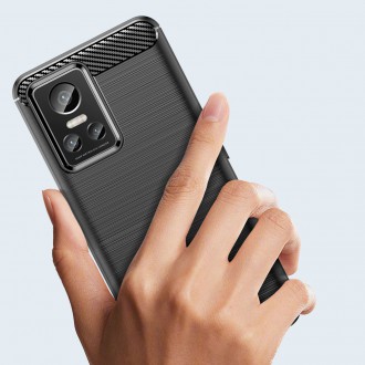Pouzdro Carbon Case pro Realme GT Neo 3 flexibilní silikonový karbonový kryt černý
