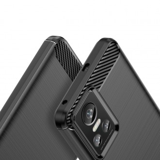 Pouzdro Carbon Case pro Realme GT Neo 3 flexibilní silikonový karbonový kryt černý
