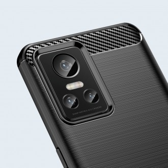 Pouzdro Carbon Case pro Realme GT Neo 3 flexibilní silikonový karbonový kryt černý