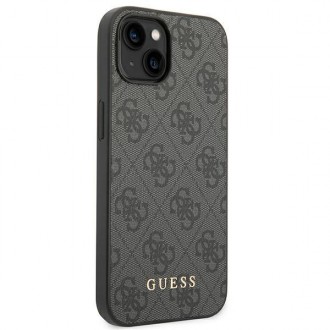 Guess GUHCP14MG4GFGR iPhone 14 Plus 6,7" szary/grey hard case 4G Metal Gold Logo