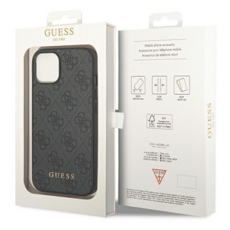 Guess GUHCP14MG4GFGR iPhone 14 Plus 6,7" szary/grey hard case 4G Metal Gold Logo