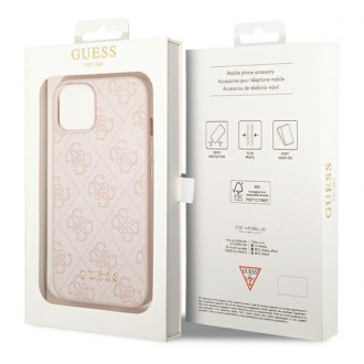 Guess GUHCP14MG4GFPI iPhone 14 Plus 6,7" różowy/pink hard case 4G Metal Gold Logo