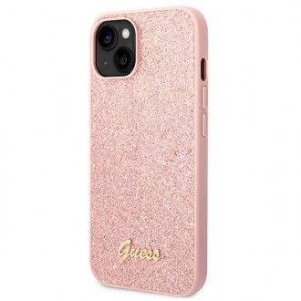 Guess GUHCP14MHGGSHP iPhone 14 Plus 6,7" różowy/pink hard case Glitter Script