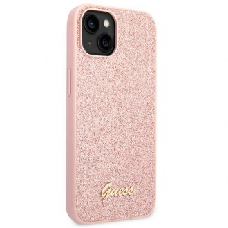 Guess GUHCP14MHGGSHP iPhone 14 Plus 6,7" różowy/pink hard case Glitter Script