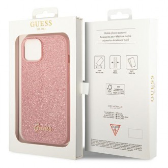 Guess GUHCP14MHGGSHP iPhone 14 Plus 6,7" różowy/pink hard case Glitter Script