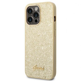 Guess GUHCP14XHGGSHD iPhone 14 Pro Max 6,7" złoty/gold hard case Glitter Script