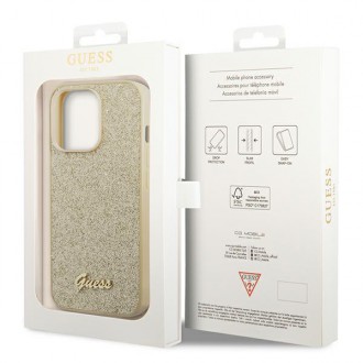 Guess GUHCP14XHGGSHD iPhone 14 Pro Max 6,7" złoty/gold hard case Glitter Script