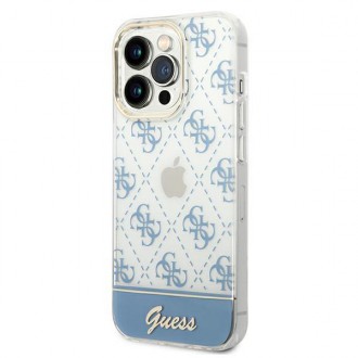 Guess GUHCP14LHG4MHB iPhone 14 Pro 6,1" niebieski/blue hardcase 4G Pattern Script