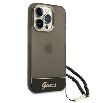 Guess GUHCP14LHGCOHK iPhone 14 Pro 6,1" czarny/black hardcase Translucent Pearl Strap