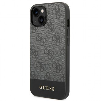 Guess GUHCP14MG4GLGR iPhone 14 Plus 6,7" szary/grey hard case 4G Stripe Collection