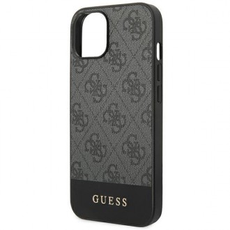 Guess GUHCP14MG4GLGR iPhone 14 Plus 6,7" szary/grey hard case 4G Stripe Collection