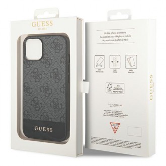 Guess GUHCP14MG4GLGR iPhone 14 Plus 6,7" szary/grey hard case 4G Stripe Collection
