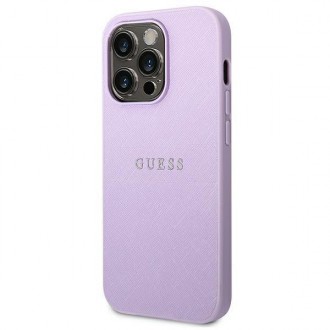 Guess GUHCP14LPSASBPU iPhone 14 Pro 6,1" fioletowy/purple Saffiano Strap