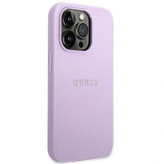 Guess GUHCP14LPSASBPU iPhone 14 Pro 6,1" fioletowy/purple Saffiano Strap