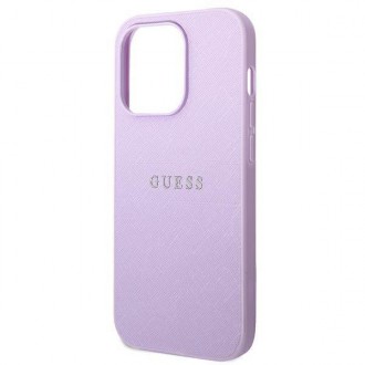 Guess GUHCP14LPSASBPU iPhone 14 Pro 6,1" fioletowy/purple Saffiano Strap