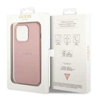 Guess GUHCP14XPSASBPI iPhone 14 Pro Max 6,7" różowy/pink Saffiano Strap