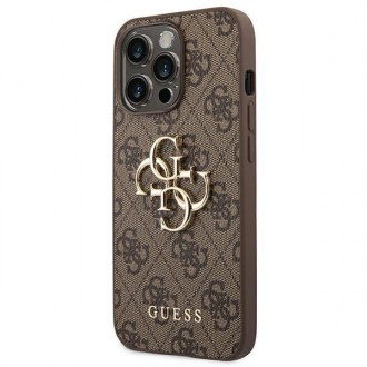 Guess GUHCP14L4GMGBR iPhone 14 Pro 6,1" brązowy/brown hardcase 4G Big Metal Logo