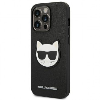 Karl Lagerfeld KLHCP14LSAPCHK iPhone 14 Pro 6,1" hardcase czarny/black Saffiano Choupette Head Patch