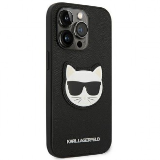 Karl Lagerfeld KLHCP14LSAPCHK iPhone 14 Pro 6,1" hardcase czarny/black Saffiano Choupette Head Patch