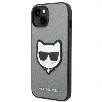 Karl Lagerfeld KLHCP14SSAPCHG iPhone 14 6,1" hardcase srebrny/silver Saffiano Choupette Head Patch