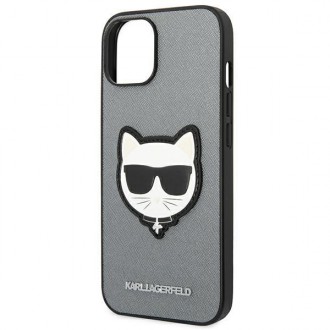 Karl Lagerfeld KLHCP14SSAPCHG iPhone 14 6,1" hardcase srebrny/silver Saffiano Choupette Head Patch