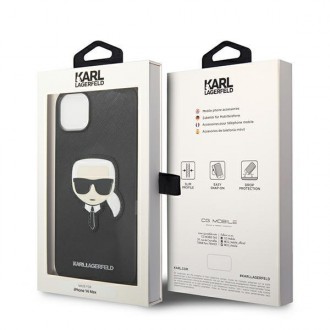 Karl Lagerfeld KLHCP14MSAPKHK iPhone 14 Plus 6,7" czarny/black hardcase Saffiano Karl`s Head Patch