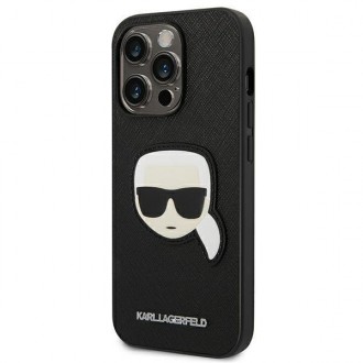 Karl Lagerfeld KLHCP14LSAPKHK iPhone 14 Pro 6,1" czarny/black hardcase Saffiano Karl`s Head Patch