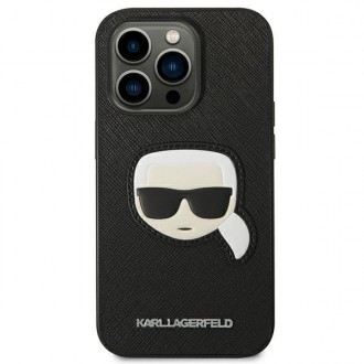 Karl Lagerfeld KLHCP14LSAPKHK iPhone 14 Pro 6,1" czarny/black hardcase Saffiano Karl`s Head Patch