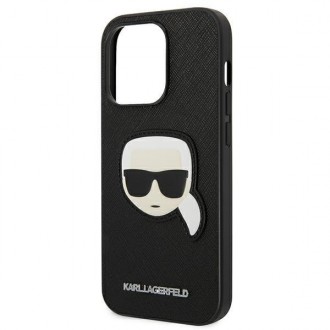 Karl Lagerfeld KLHCP14XSAPKHK iPhone 14 Pro Max 6,7" czarny/black hardcase Saffiano Karl`s Head Patch