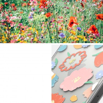 Ringke Fusion Design Armored Sleeve Cover with Gel Frame for iPhone 14 Pro Max transparent (Floral) (FD645E31)