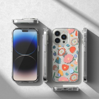 Ringke Fusion Design Armored Sleeve Cover with Gel Frame for iPhone 14 Pro Max transparent (Floral) (FD645E31)