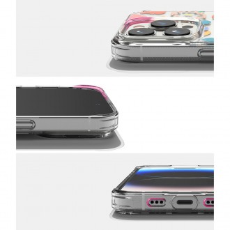 Ringke Fusion Design Armored Sleeve Cover with Gel Frame for iPhone 14 Pro transparent (Floral) (FD641E31)